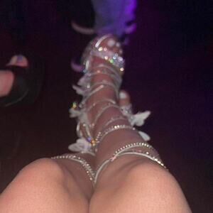 Silver poster girl butterfly heels